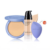 SACE LADY Lasting-Duo Make Up Set Long-lasting Liquid Foundation (15ml) & Oil Control Powder (Waterproof, Longwear, Poreless)